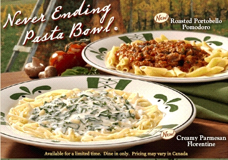 Olive Garden 8 95 For Never Ending Pasta Bowl