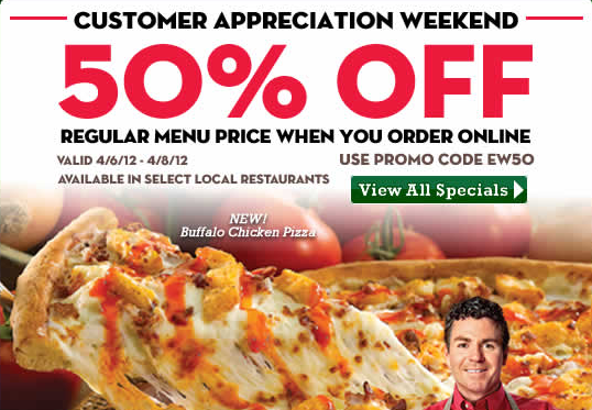 Papa Johns: 50% Off Your Entire Order When You Purchase ...