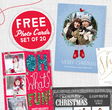 *HOT* 20 FREE 5"x7" Christmas Cards from Walgreens!
